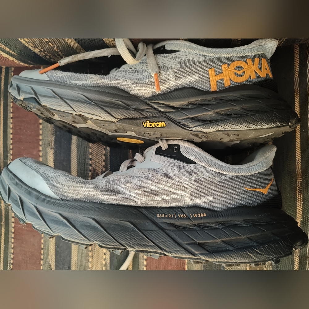 Hoka One One Speedgoat 5 Wide Trail Running Shoe Harbor Mist/Black Men's - Picture 2 of 11